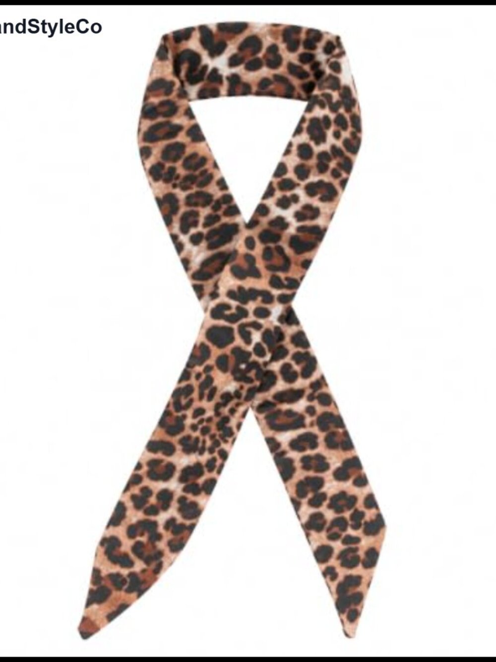 Skinny Scarf for Women, Leopard Print Long Neck Scarf, Bag Handle Wrap, Hair